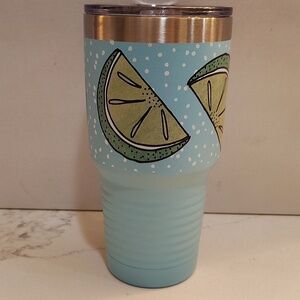 POLAR CAMEL 32 oz Double Wall Insulated Tumbler Cup Lime Slices  Theme